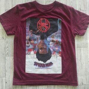 5/$25 Spider- Man Across The Spider-Verse Tee- Shirt Size 8